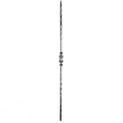 Promo 🛒 39-3/8 in. x 1/2 in. Square Hammered Bar Single Centered Bushing Forged Raw Picket by arteferro 🎁