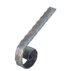 Flash Sale ✨ 5-1/8 in. x 4-11/32 in. Flat Solid Hammered Edged Scroll Inlay Design Raw Forged Iron Handrail End Cap by arteferro 🔥