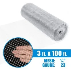Best Sale 🌟 1/4 in. x 3 ft. x 100 ft. 23-Gauge Hardware Cloth, Hot-Dip Galvanized After Welding, Heavy-Duty Welding Fencing by Fencer Wire ❤️ -Cheap Fence Gates Plus Store fencer wire hardware cloth fencing ca23 3x100mf14 e1 1000