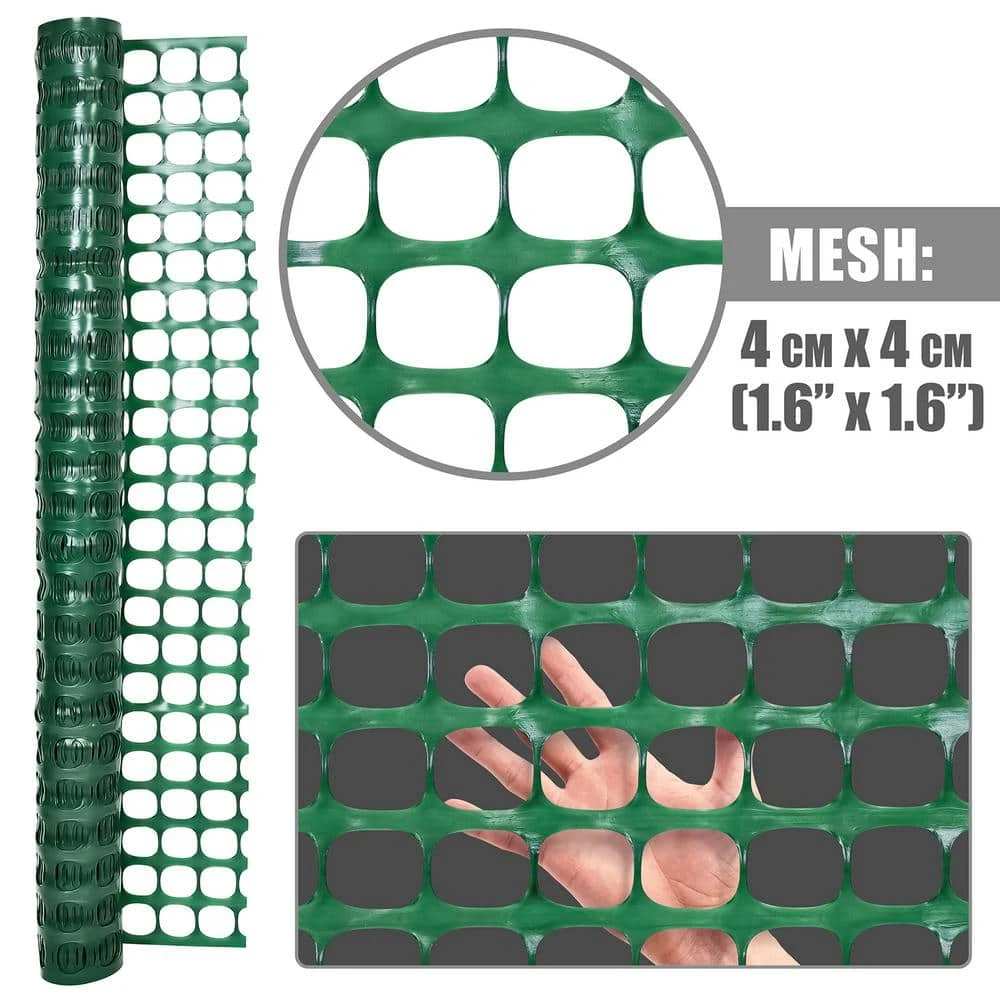 Deals 🎉 4 ft. x 100 ft. Outdoor Snow Fence, Plastic Safety Mesh, Temporary Garden Netting for Poultry, Green by Fencer Wire 😀 6 Deals 🎉 4 ft. x 100 ft. Outdoor Snow Fence, Plastic Safety Mesh, Temporary Garden Netting for Poultry, Green by Fencer Wire 😀 - Image 4