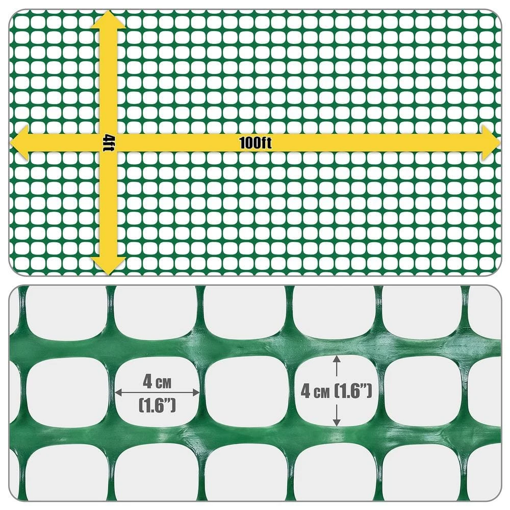 Deals 🎉 4 ft. x 100 ft. Outdoor Snow Fence, Plastic Safety Mesh, Temporary Garden Netting for Poultry, Green by Fencer Wire 😀 5 Deals 🎉 4 ft. x 100 ft. Outdoor Snow Fence, Plastic Safety Mesh, Temporary Garden Netting for Poultry, Green by Fencer Wire 😀 - Image 3