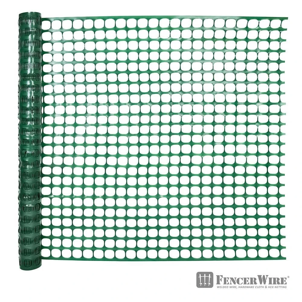 Deals 🎉 4 ft. x 100 ft. Outdoor Snow Fence, Plastic Safety Mesh, Temporary Garden Netting for Poultry, Green by Fencer Wire 😀 3 Deals 🎉 4 ft. x 100 ft. Outdoor Snow Fence, Plastic Safety Mesh, Temporary Garden Netting for Poultry, Green by Fencer Wire 😀