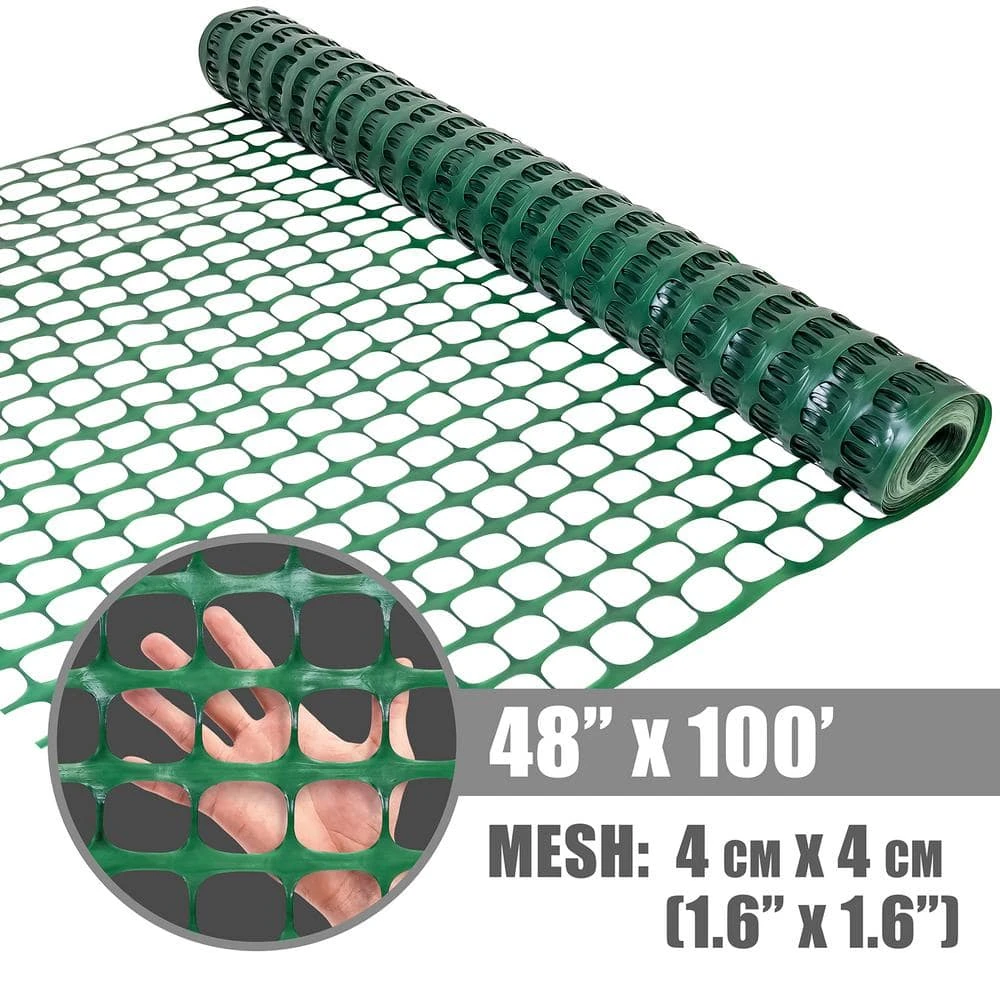 Deals 🎉 4 ft. x 100 ft. Outdoor Snow Fence, Plastic Safety Mesh, Temporary Garden Netting for Poultry, Green by Fencer Wire 😀 4 Deals 🎉 4 ft. x 100 ft. Outdoor Snow Fence, Plastic Safety Mesh, Temporary Garden Netting for Poultry, Green by Fencer Wire 😀 - Image 2