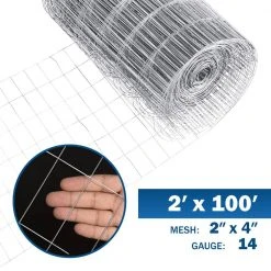 Outlet ❤️ 2 ft. x 100 ft. 14-Gauge Welded Wire Fence with Mesh 2 in. x 4 in. by Fencer Wire 👏 -Cheap Fence Gates Plus Store fencer wire welded wire fencing wb14 2x100m24 c3 1000