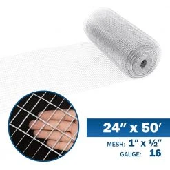 Outlet ❤️ 2 ft. x 50 ft. 16-Gauge Welded Wire Fence with Mesh 1/2 in. x 1 in. by Fencer Wire ⌛ -Cheap Fence Gates Plus Store fencer wire welded wire fencing wb16 2x50m1h c3 1000