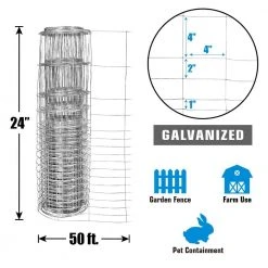 Budget 👍 2 ft. x 50 ft. 16-Gauge Galvanized Rabbit Guard Garden Fence, Welded Wire Fence for Preventing Rabbits & Small Animals by Fencer Wire 🔔 -Cheap Fence Gates Plus Store fencer wire welded wire fencing wrb16 2x50mv hd 66 1000