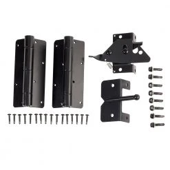 Flash Sale 🎉 Athens Black Aluminum Gate Latch and Hinge Kit Set by Unbranded ❤️