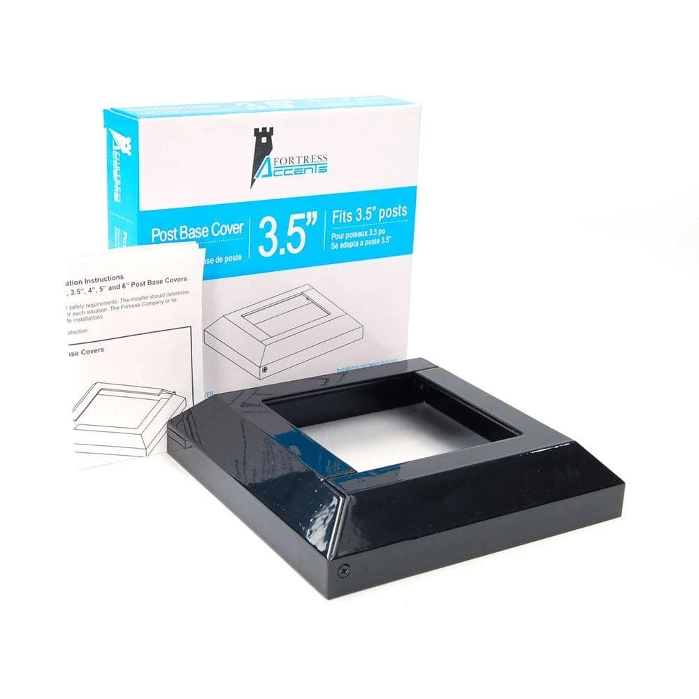 Deals 🌟 3.5 in. x 3.5 in. Gloss Black Aluminum Deck Post Base Cover by Accents 🥰 5 Deals 🌟 3.5 in. x 3.5 in. Gloss Black Aluminum Deck Post Base Cover by Accents 🥰 - Image 3