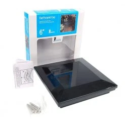 Discount ✨ 6 in. x 6 in. Gloss Black Aluminum Flat Pyramid Post Cap by Fortress Accents ❤️ -Cheap Fence Gates Plus Store gloss black fortress accents deck post caps 52506000 c3 1000