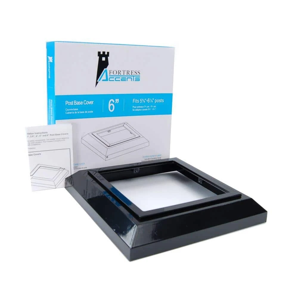 Brand new 😀 6 in. x 6 in. Gloss Black Aluminum Deck Post Base Cover by Fortress Accents 🤩 5 Brand new 😀 6 in. x 6 in. Gloss Black Aluminum Deck Post Base Cover by Fortress Accents 🤩 - Image 3