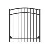 Cheap ✨ Athens 4 ft. W x 4 ft. H Gloss Black Aluminum Metal Flat Top Design Fence Arched Walk Gate by FORTRESS ⭐ -Cheap Fence Gates Plus Store gloss black fortress metal fence gates 413480446m 64 1000