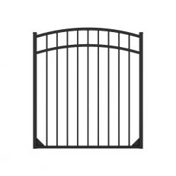 Discount 🧨 Athens 4 ft. H x 4 ft. W Gloss Black Aluminum Fence Arched Walk Gate by FORTRESS 🛒