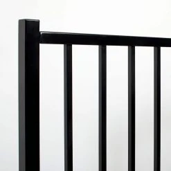 Coupon 🛒 Versai 4 ft. W x 4 ft. H Gloss Black Steel Flat Top and Bottom Design Fence Gate by FORTRESS ✔️ -Cheap Fence Gates Plus Store gloss black fortress metal fence gates 712480444 4f 1000