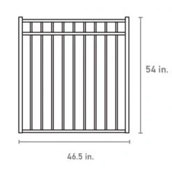 Buy ⌛ Versai 4 ft. W x 4.5 ft. H Gloss Black Steel Flat Top Design Fence Gate for Pool Application by FORTRESS 🌟 -Cheap Fence Gates Plus Store gloss black fortress metal fence gates 713540444 1f 1000
