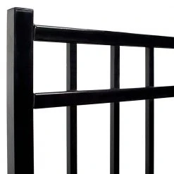 Buy ⌛ Versai 4 ft. W x 4.5 ft. H Gloss Black Steel Flat Top Design Fence Gate for Pool Application by FORTRESS 🌟 -Cheap Fence Gates Plus Store gloss black fortress metal fence gates 713540444 4f 1000