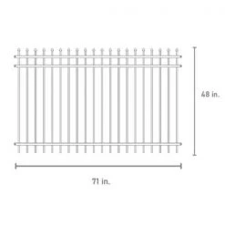 Discount 🔔 4 ft. H x 6 ft. W Athens Pressed Spear Design Gloss Black Aluminum Fence Panel by FORTRESS ⭐ -Cheap Fence Gates Plus Store gloss black fortress metal fence panels 413487143m 1f 1000