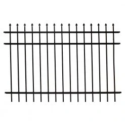 Discount ๐ 4 ft. H x 6 ft. W Athens Pressed Spear Design Gloss Black Aluminum Fence Panel by FORTRESS โญ