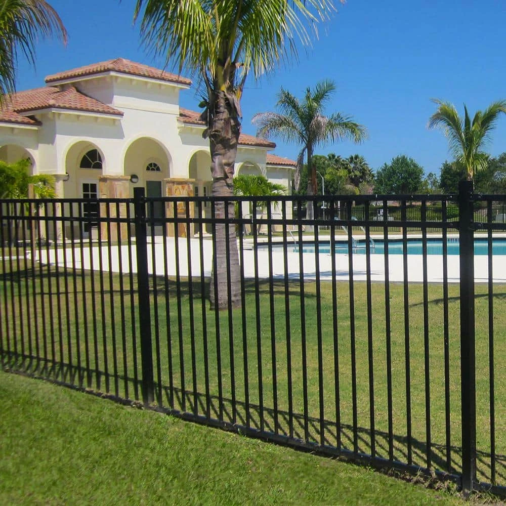 Promo ✔️ Versai 4.5 ft. H x 7.5 ft. W Gloss Black Steel Flat Top and Bottom Design Fence Panel for Pool Application by FORTRESS ✨ 7 Promo ✔️ Versai 4.5 ft. H x 7.5 ft. W Gloss Black Steel Flat Top and Bottom Design Fence Panel for Pool Application by FORTRESS ✨ - Image 5