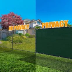Hot Sale 🧨 8 ft. H x 50 ft. W Green Fence Outdoor Privacy Screen with Black Edge Bindings and Grommets by AMGO ✔️ -Cheap Fence Gates Plus Store green amgo outdoor privacy screens fence850green 1f 1000