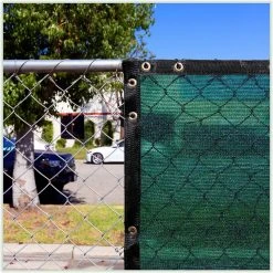 Promo 🔥 6 ft. x 25 ft. Green Privacy Fence Screen Mesh Fabric Cover Windscreen with Reinforced Grommets for Garden Fence by COLOURTREE ✨ -Cheap Fence Gates Plus Store green colourtree outdoor privacy screens tap0625 1 4f 1000