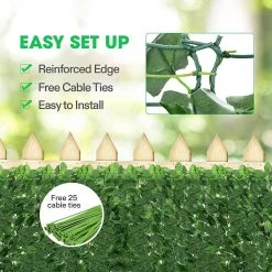 Best Sale ❤️ 98 in. x 39 in. Artificial Ivy Grass Privacy Screen in Green by VIVOSUN 🧨 12 Best Sale ❤️ 98 in. x 39 in. Artificial Ivy Grass Privacy Screen in Green by VIVOSUN 🧨 -Cheap Fence Gates Plus Store green vivosun outdoor privacy screens wal pfs001 44 1000