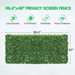 Best Sale ❤️ 98 in. x 39 in. Artificial Ivy Grass Privacy Screen in Green by VIVOSUN 🧨 13 Best Sale ❤️ 98 in. x 39 in. Artificial Ivy Grass Privacy Screen in Green by VIVOSUN 🧨 -Cheap Fence Gates Plus Store green vivosun outdoor privacy screens wal pfs001 fa 1000