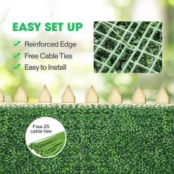 Wholesale 🎁 20 in. x 20 in. Artificial Boxwood Greenery Hedge Privacy Fence (12-Pieces) by VIVOSUN 👏 -Cheap Fence Gates Plus Store green vivosun outdoor privacy screens wal pfs002 4f 1000