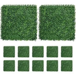 Wholesale 🎁 20 in. x 20 in. Artificial Boxwood Greenery Hedge Privacy Fence (12-Pieces) by VIVOSUN 👏