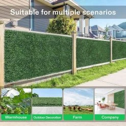 Wholesale 🎁 20 in. x 20 in. Artificial Boxwood Greenery Hedge Privacy Fence (12-Pieces) by VIVOSUN 👏 -Cheap Fence Gates Plus Store green vivosun outdoor privacy screens wal pfs002 fa 1000