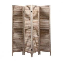 Brand new ⭐ 4-Panel Wood Room Divider Louver Partition Screen, 5.6 ft. Tall Folding Privacy Screen for Home Office, Bedroom by Unbranded ⌛