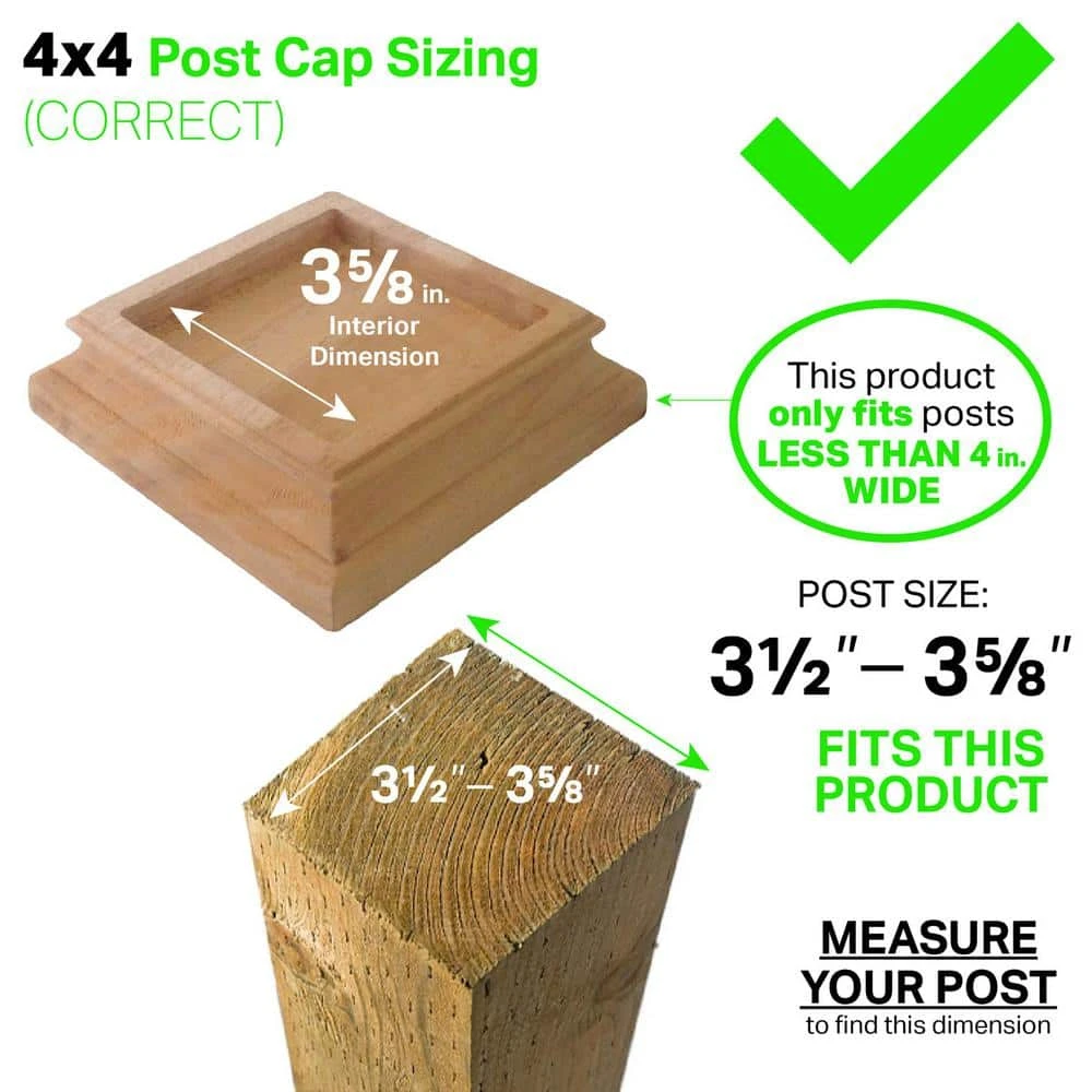 Flash Sale 👏 Miterless 4 in. x 4 in. Untreated Wood Slip Over Fence Post Cap with Copper Pyramid by Protectyte ⭐ 7 Flash Sale 👏 Miterless 4 in. x 4 in. Untreated Wood Slip Over Fence Post Cap with Copper Pyramid by Protectyte ⭐ - Image 5