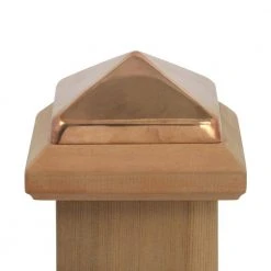 Flash Sale 👏 Miterless 4 in. x 4 in. Untreated Wood Slip Over Fence Post Cap with Copper Pyramid by Protectyte ⭐ 10 Flash Sale 👏 Miterless 4 in. x 4 in. Untreated Wood Slip Over Fence Post Cap with Copper Pyramid by Protectyte ⭐ -Cheap Fence Gates Plus Store mahogany with copper protectyte deck post caps tradc0358m 4f 1000
