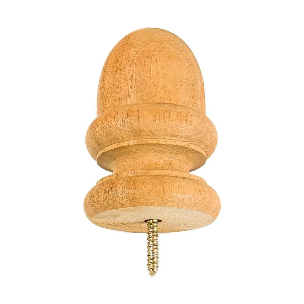 Outlet ⌛ 3.5 in. x 3.5 in. 4x4 Mahogany Kiln-Dried Acorn Post Cap Finial by Protectyte ✨ 6 Outlet ⌛ 3.5 in. x 3.5 in. 4x4 Mahogany Kiln-Dried Acorn Post Cap Finial by Protectyte ✨ - Image 4