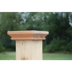 New ✔️ Miterless 4 in. x 4 in. Untreated Wood Flat Slip Over Fence Post Cap by Protectyte 😀 -Cheap Fence Gates Plus Store natural wood grain protectyte deck post caps ftb0358m 1f 1000