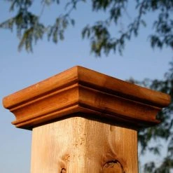 New ✔️ Miterless 4 in. x 4 in. Untreated Wood Flat Slip Over Fence Post Cap by Protectyte 😀 -Cheap Fence Gates Plus Store natural wood grain protectyte deck post caps ftb0358m 31 1000