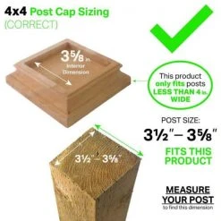 New ✔️ Miterless 4 in. x 4 in. Untreated Wood Flat Slip Over Fence Post Cap by Protectyte 😀 -Cheap Fence Gates Plus Store natural wood grain protectyte deck post caps ftb0358m 4f 1000