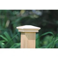 Best Pirce 🔥 Miterless 4 in. x 4 in. Untreated Wood Pyramid Slip Over Fence Post Cap by Protectyte 🥰 -Cheap Fence Gates Plus Store natural wood grain protectyte deck post caps hdpy358 44 1000