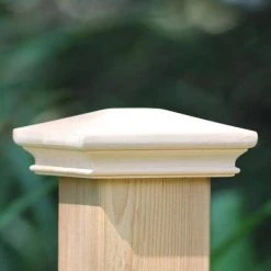 Outlet 😍 Miterless 6 in. x 6 in. Untreated Wood Pyramid Slip Over Fence Post Cap by Protectyte ⭐ -Cheap Fence Gates Plus Store natural wood grain protectyte deck post caps hdpy534 fa 1000