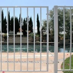 New 👏 Pro Series 2.67 ft. H x 7.75 ft. W Navajo White Steel Fence Panel by US Door & Fence 🥰 -Cheap Fence Gates Plus Store navajo white us door fence metal fence panels f2ghds93x32nwus e1 1000