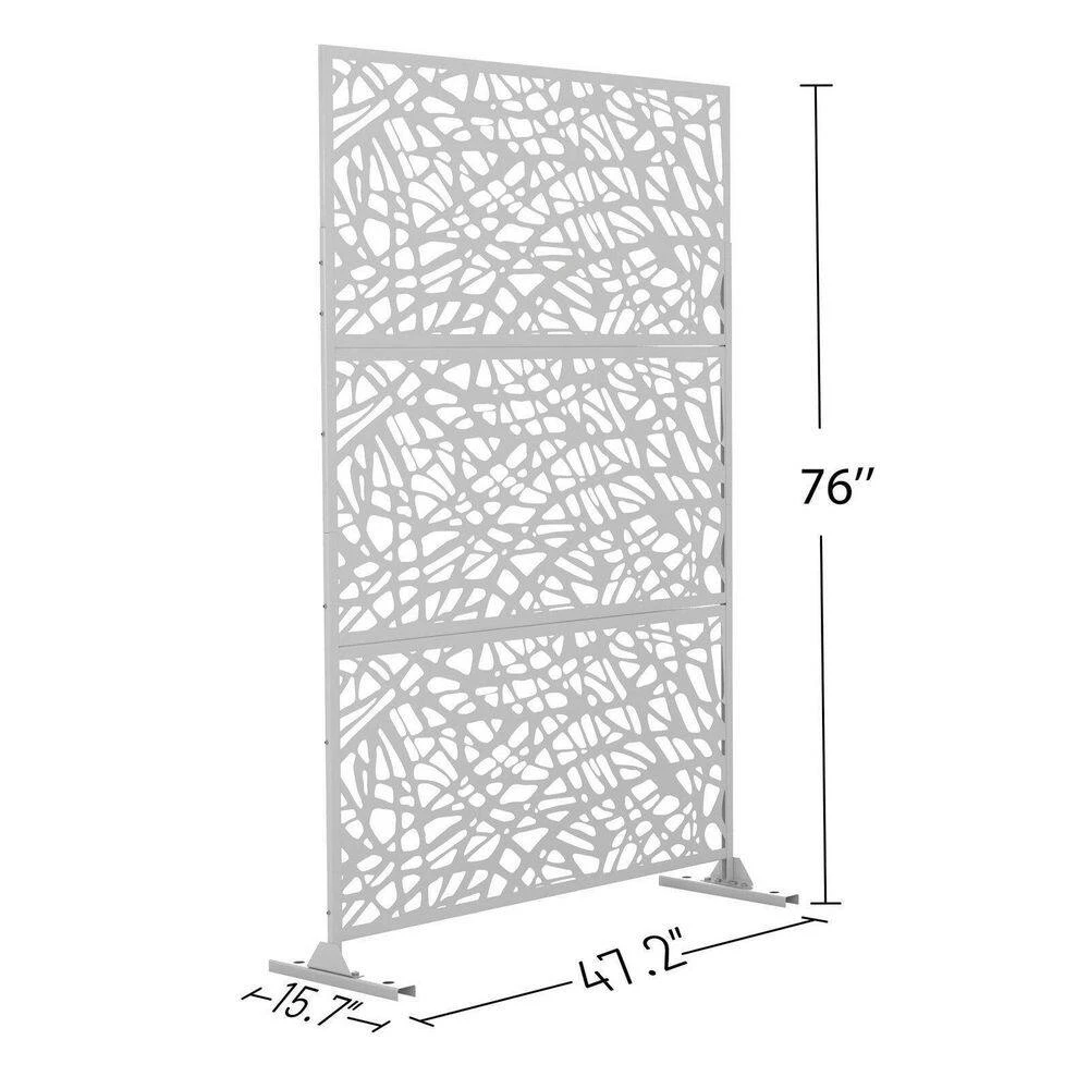 New ❤️ Net Pattern-White 76 in. H x 47.2 in. L x 76 in. W Laser Cut Metal Privacy Screen by Unbranded ⭐ 6 New ❤️ Net Pattern-White 76 in. H x 47.2 in. L x 76 in. W Laser Cut Metal Privacy Screen by Unbranded ⭐ - Image 4