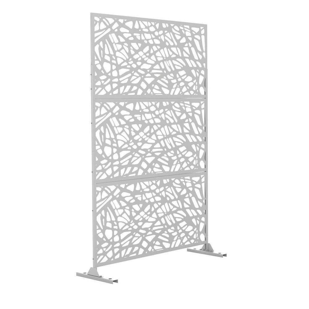 New ❤️ Net Pattern-White 76 in. H x 47.2 in. L x 76 in. W Laser Cut Metal Privacy Screen by Unbranded ⭐ 3 New ❤️ Net Pattern-White 76 in. H x 47.2 in. L x 76 in. W Laser Cut Metal Privacy Screen by Unbranded ⭐