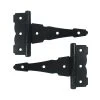 Promo 🎉 Decorative 6 in. Heavy-Duty Black Galvanized Steel Fence Tee Hinges (2-Pack) by NUVO IRON 😀 -Cheap Fence Gates Plus Store nuvo iron gate opener accessories hdth6blk esp 64 1000