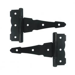 Promo 🎉 Decorative 6 in. Heavy-Duty Black Galvanized Steel Fence Tee Hinges (2-Pack) by NUVO IRON 😀