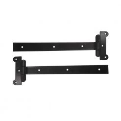 Cheap 🔥 12 in. Black Steel Strap Hinges Fence Hardware Kit (2-Pack) by NUVO IRON ✨