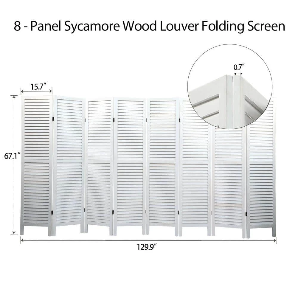 Flash Sale ๐ 8 Panel Screen Folding Louvered Room Divider Sycamore Wood by Unbranded โ 4 Flash Sale ๐ 8 Panel Screen Folding Louvered Room Divider Sycamore Wood by Unbranded โ - Image 2