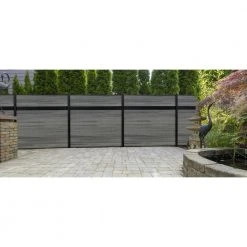 Best deal ⌛ Euro Style Estate 4 ft. H x 6 ft. W Oxford Grey Aluminum/Composite Horizontal Fence Section by Veranda 😀 -Cheap Fence Gates Plus Store oxford grey veranda composite fence panels ef 01100 1f 1000