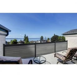 Best deal ⌛ Euro Style Estate 4 ft. H x 6 ft. W Oxford Grey Aluminum/Composite Horizontal Fence Section by Veranda 😀 -Cheap Fence Gates Plus Store oxford grey veranda composite fence panels ef 01100 31 1000