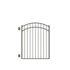 Best deal 🛒 Natural Reflections Standard-Duty 4 ft. W x 4-1/2 ft. H Pewter Aluminum Arched Pre-Assembled Fence Gate by Barrette Outdoor Living 💯