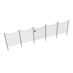 Promo ❤️ 3 ft. W x 3.25 ft. H Black Metal Zippity Gate with 4-Fence Panels by Zippity Outdoor Products 👏 -Cheap Fence Gates Plus Store powder coated black zippity outdoor products metal fence panels wf29014 fa 1000
