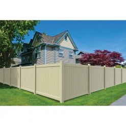 Budget ❤️ Bryce 6 ft. H x 8 ft. W Sand Vinyl Un-Assembled Fence Panel by Barrette Outdoor Living ✨ -Cheap Fence Gates Plus Store sand barrette outdoor living vinyl fence panels 73014728 1f 1000